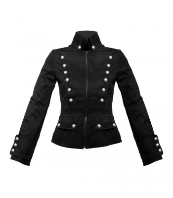 Gothic Ladys Corsair Jacket Denim Women's Vintage Military Jacket Uniform Army Jacket